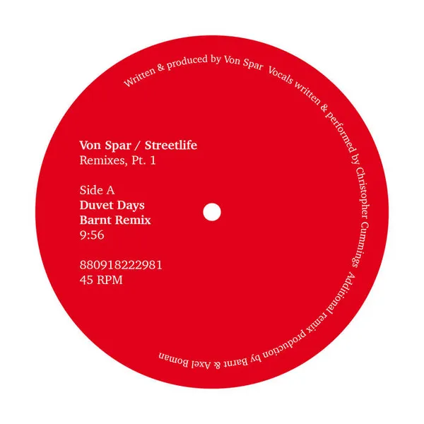 VON SPAR – streetlife remixes part 1 (12" Vinyl)